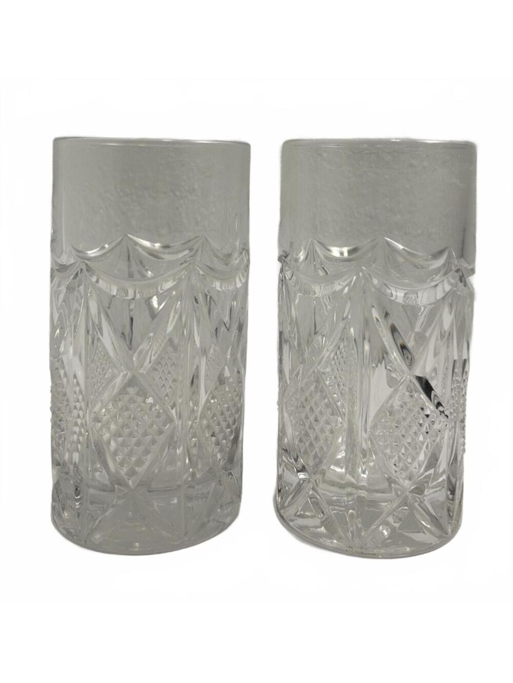 Pair of Nachtmann Eduard crystal water glass or highball tumbler App 5.5 inches